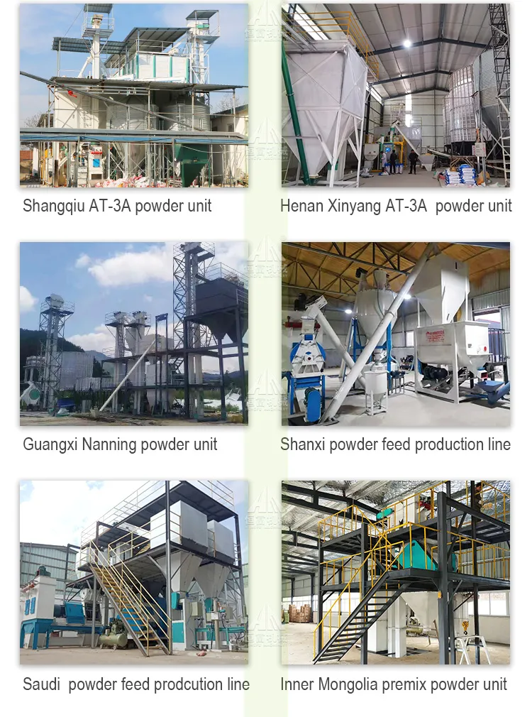 1-2tph Complete Animal Feed Machine Feed Mill Plant