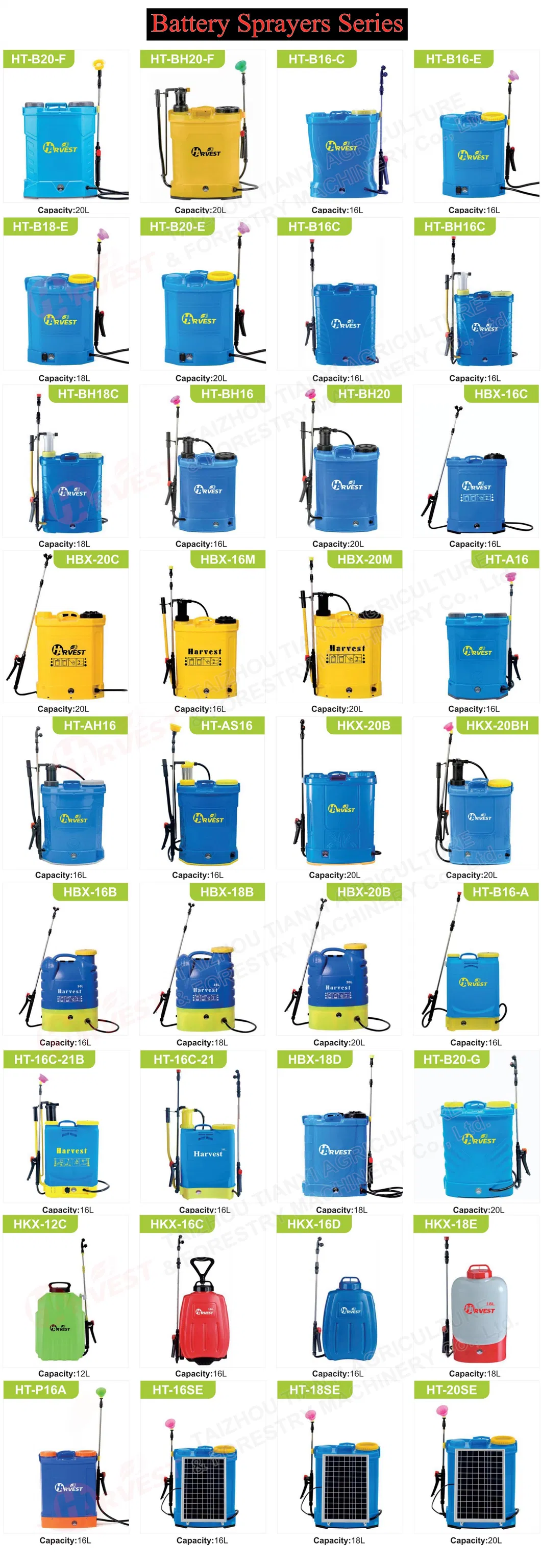 16L Rechargeable Knapsack Electric Battery Sprayer (HBX-16B)