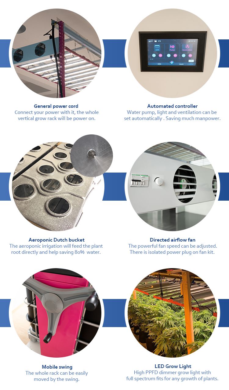 2021 Big Weight Using Hot Selling Ecospeed 2 Tiers Indoor Vertical Aeroponic System for Medical Herb/Planting/Flowering/Bloom