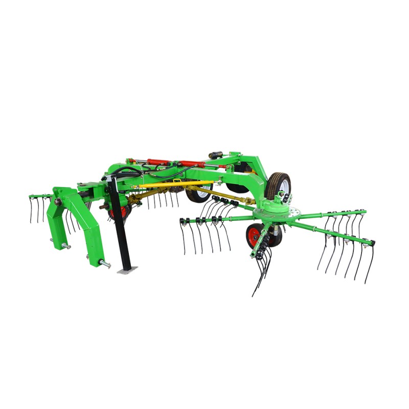 How does a twin rotor hay rake improve drying time compared to traditional models