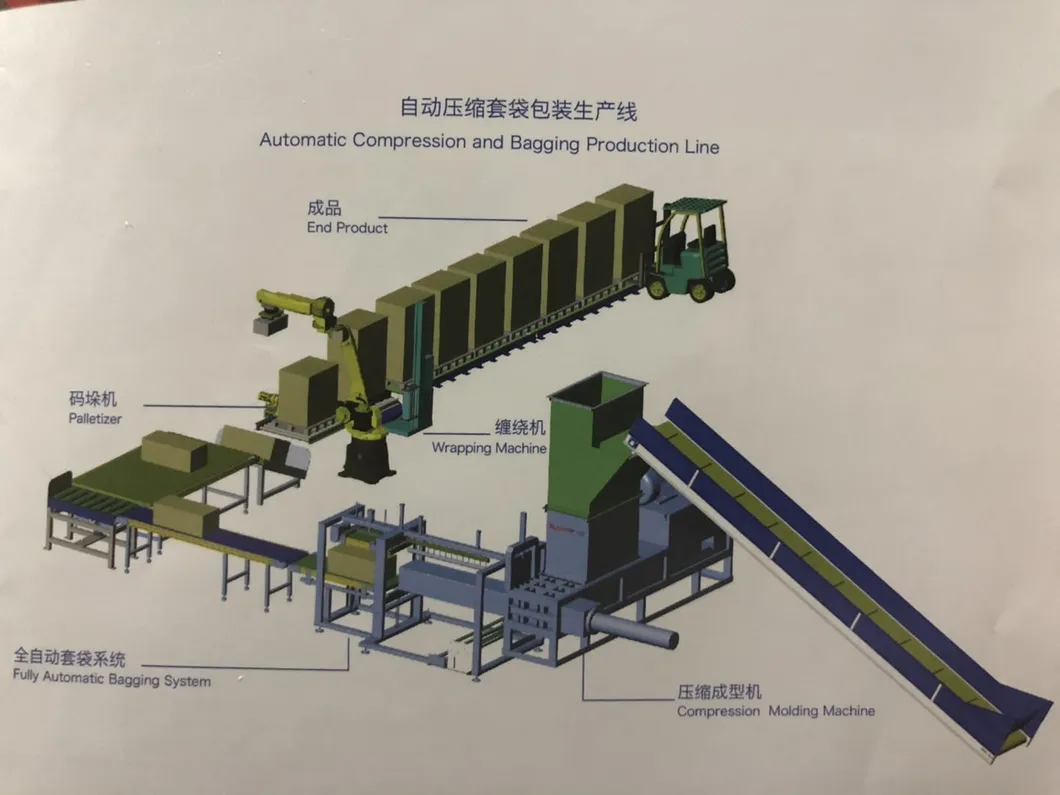 2t/H Factory Price Hydraulic Automatic Rice Husk Hops Seaweed Baler Machine