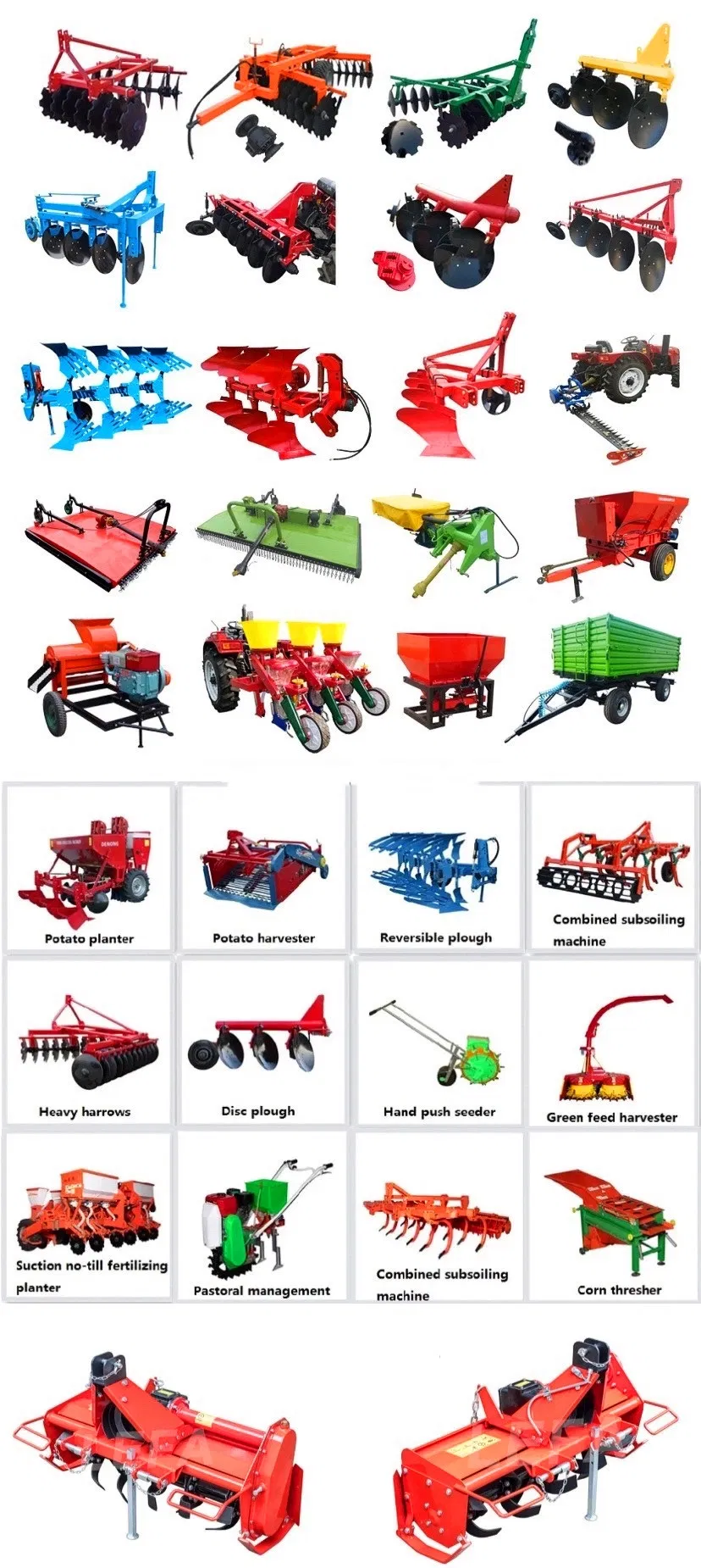 35HP 40HP 45HP 50HP 60HP 65HP 4*4 Compact Tractor 4WD Front-Loader Rear-Backhoe Agricultural Tractor Factory