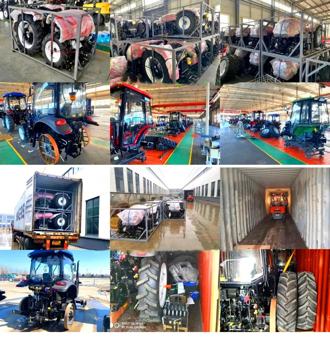 35HP 40HP 45HP 50HP 60HP 65HP 4*4 Compact Tractor 4WD Front-Loader Rear-Backhoe Agricultural Tractor Factory