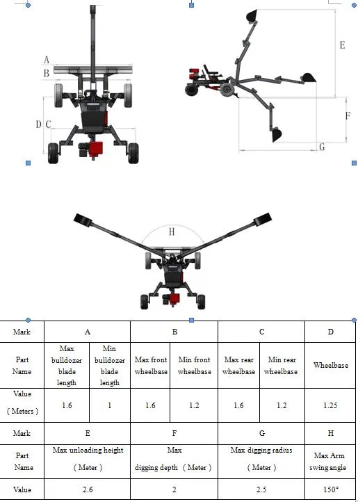 4 Wheel Type Petrol Engine Hydraulic Transmission Mini Backhoe Excavator Walking Excavators
