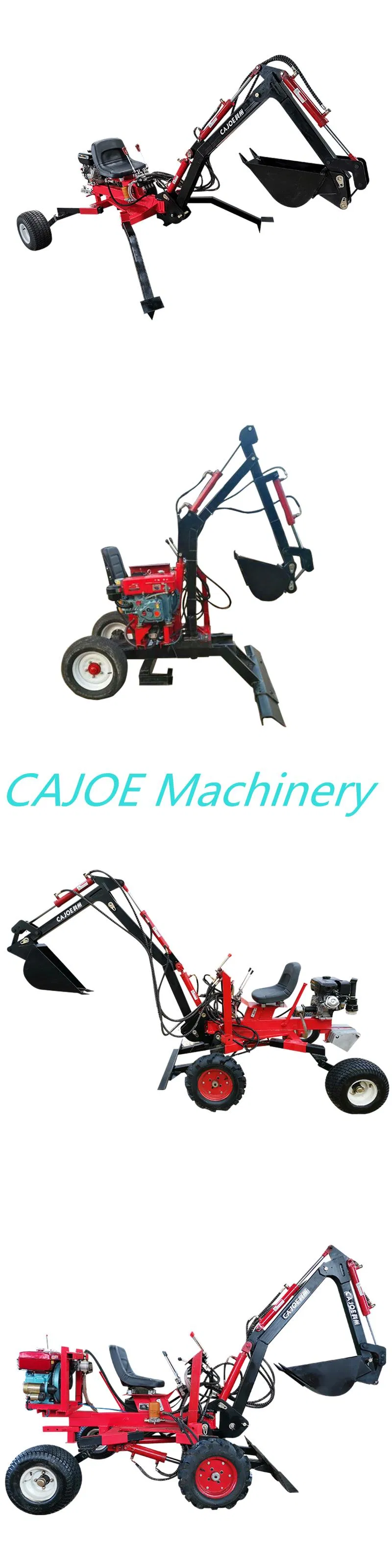 4 Wheel Type Petrol Engine Hydraulic Transmission Mini Backhoe Excavator Walking Excavators