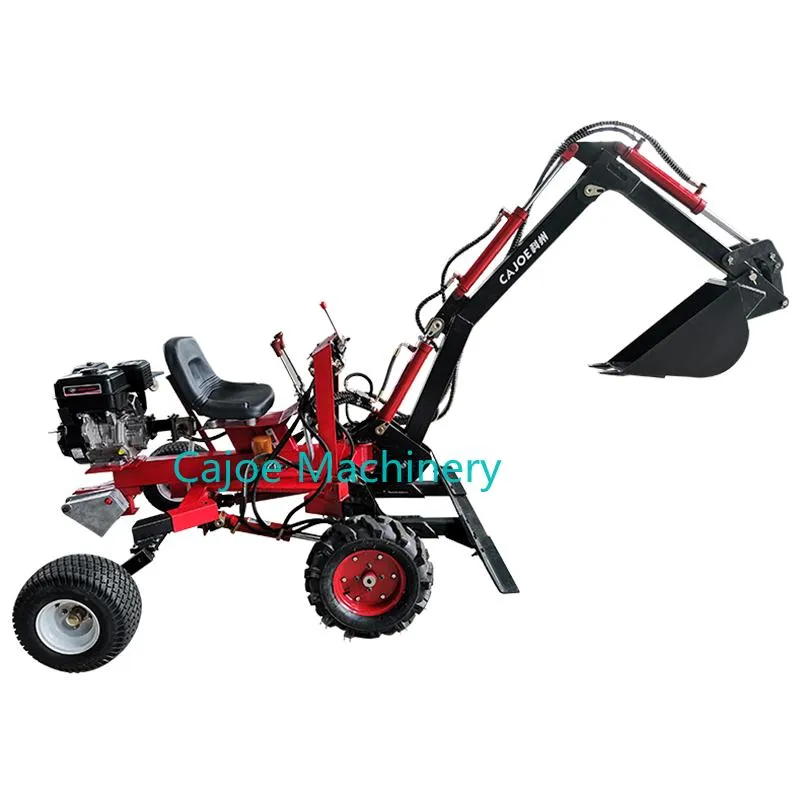 4 Wheel Type Petrol Engine Hydraulic Transmission Mini Backhoe Excavator Walking Excavators