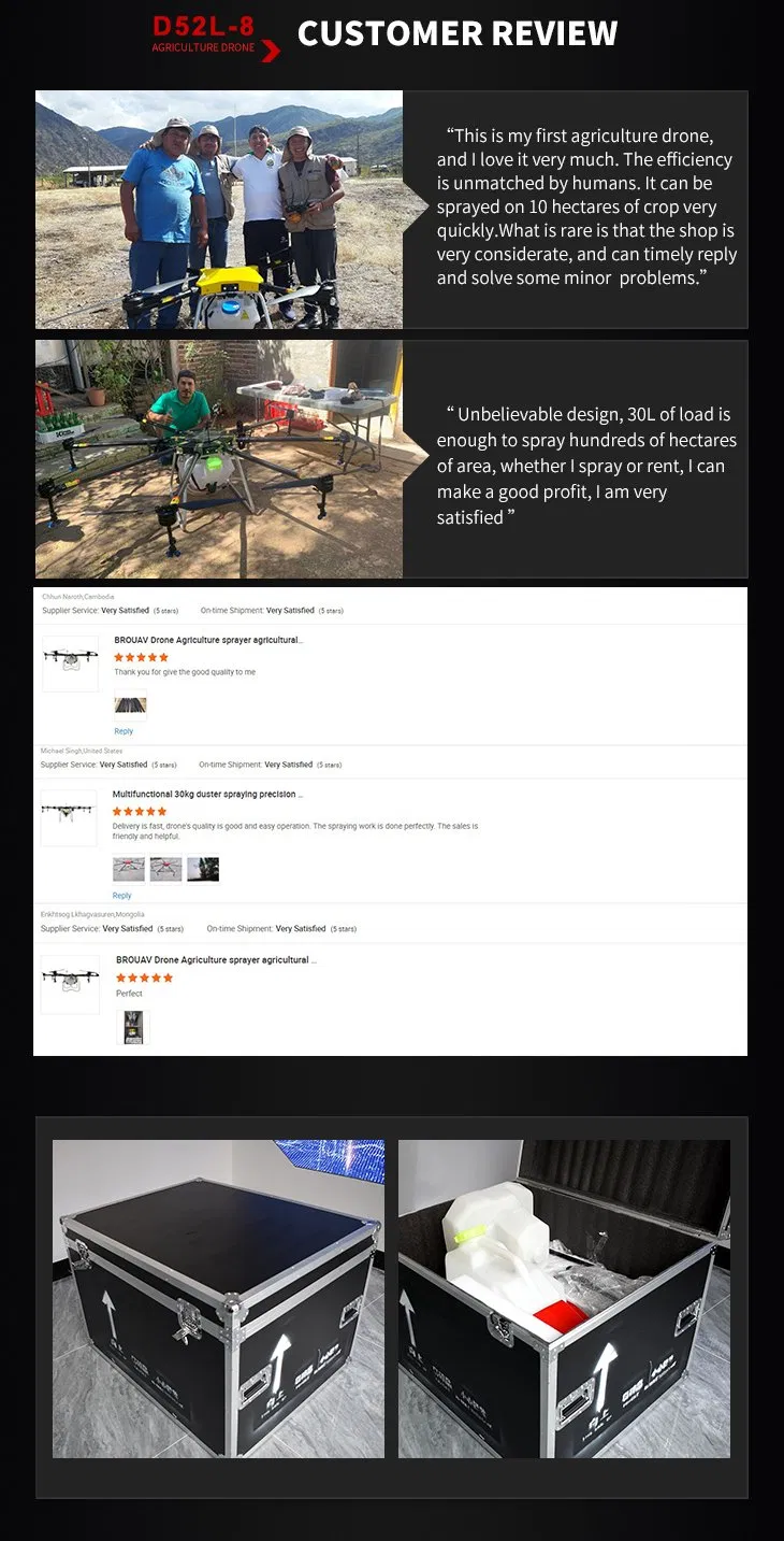 50 Litre Crop Dusting Uav Agricultural Power Sprayer Pesticide Spraying Machinery Drone Professional