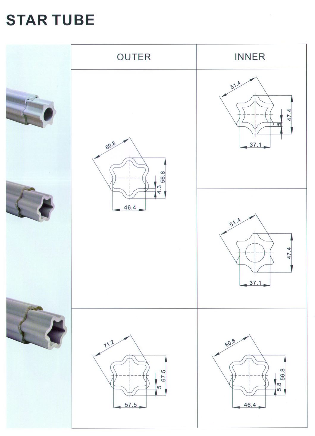 Agriculture Machine Pto Shaft Parts Star Tube