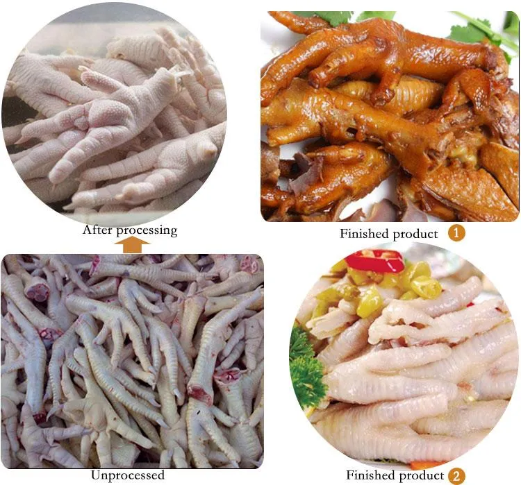 Automatic Chicken Feet Processing Machine Chicken Paw Cleaning and Peeling Machine