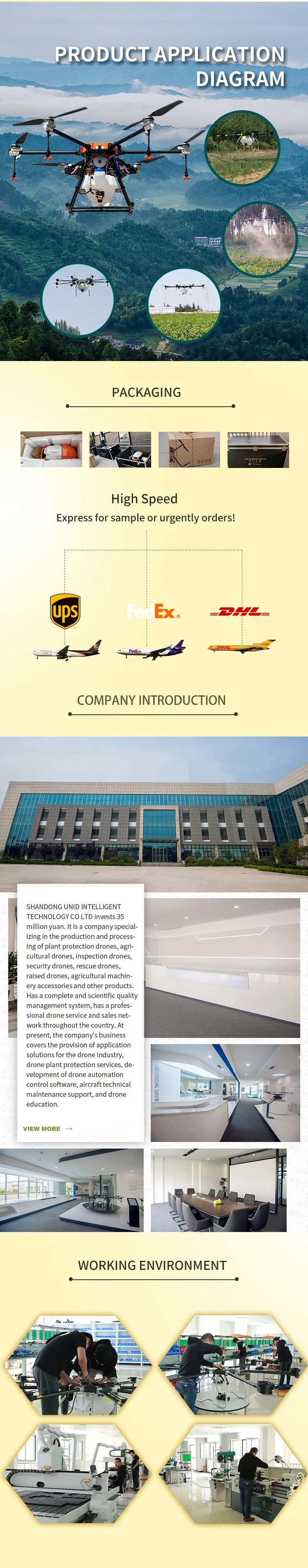 Autonomous Flying Portable Agricultural Electric Sprayer with Remote Control Same Function as Dji Mg-1s