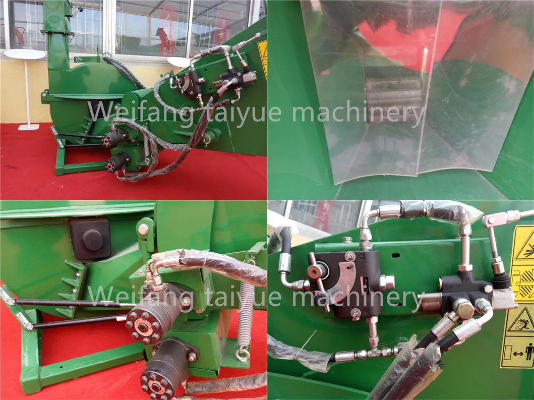 Big Chipping Capacity 9 Inches Hydraulic Wood Shredder 3PT Chipper Machine