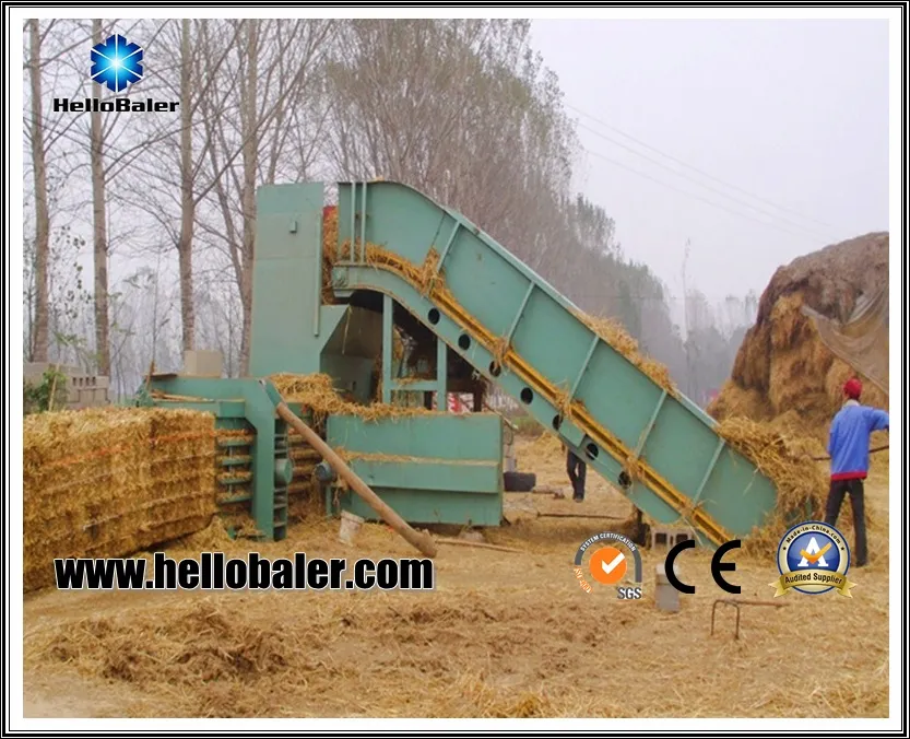 Biomass power plant hay straw pressing baler machine for baling cotton stalk and corn stalk