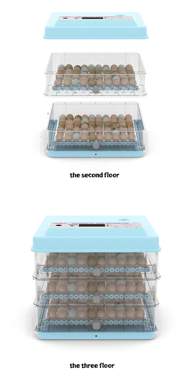 CE Approved Reptile Chickens Egg Incubator 12V 220V for Hatching 280 Eggs