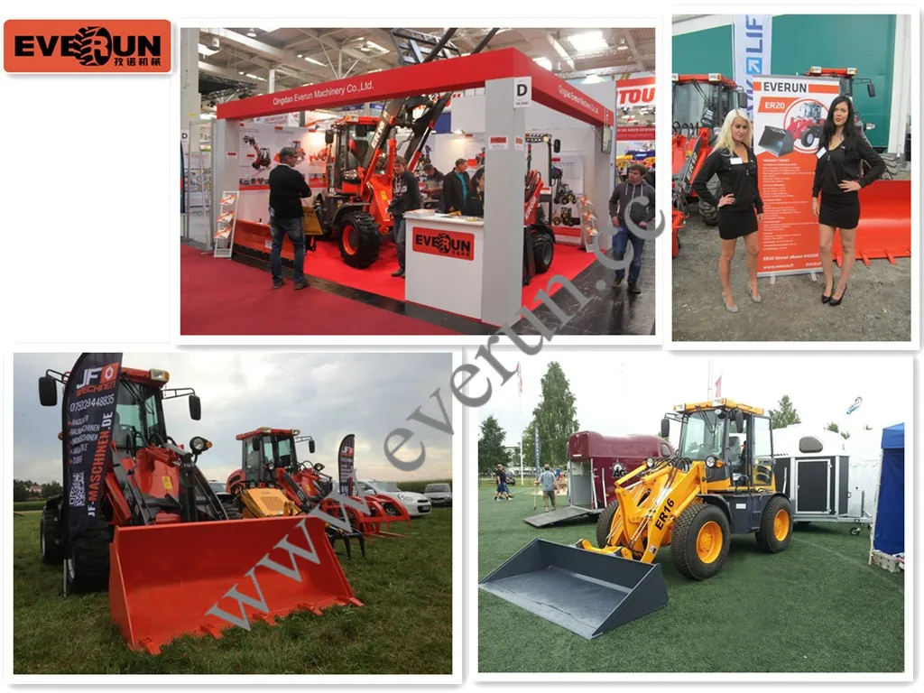 China Famous Brand Everun 0.8ton Mini Loader with Manure Forks for Sale