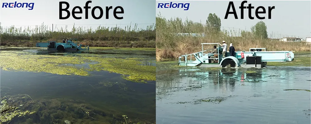 Competitive Price Carbon Steel Mechanical Emergent Weeds Weed Harvester for River in Russia