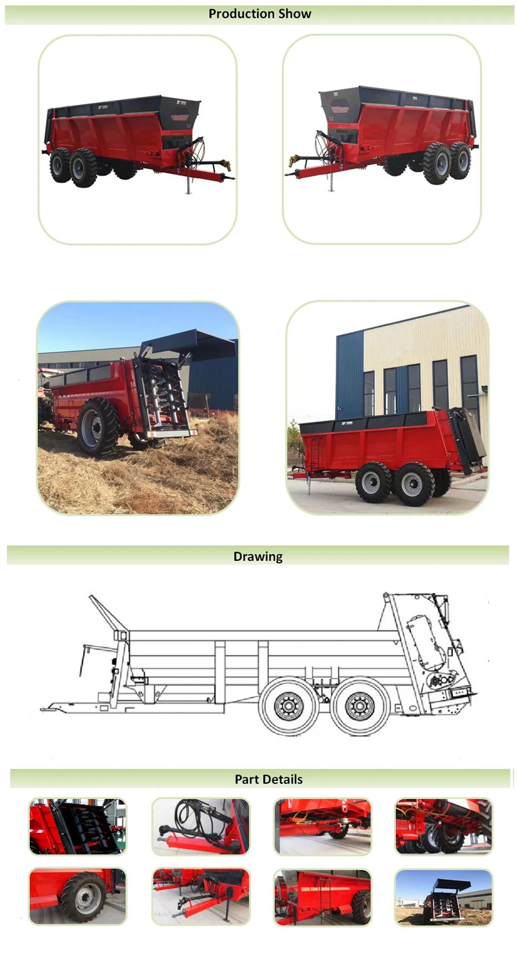 Cow Manure /Sheep/Goat Manure Spreading Machine/Chicken Manure/Poultry Dung Spreader (factory selling customization)