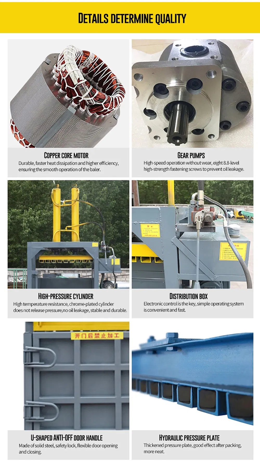 Double Chamber Vertical Clothing Baler for Clothing Textile Recycling Machinery