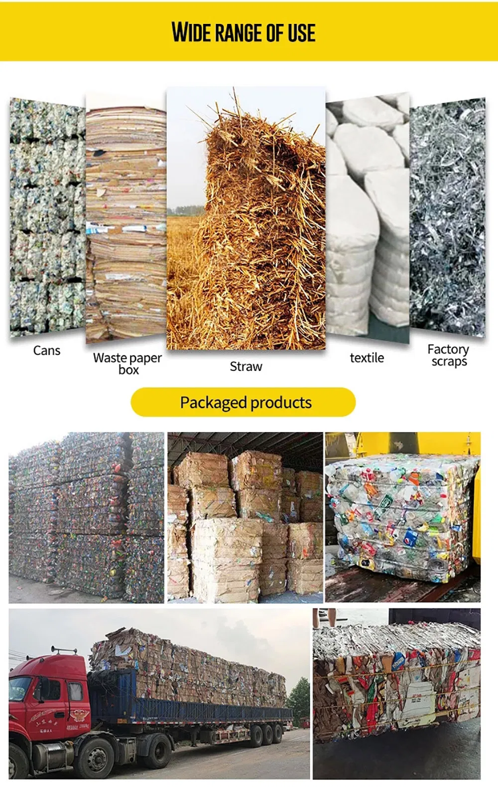 Double Chamber Vertical Clothing Baler for Clothing Textile Recycling Machinery