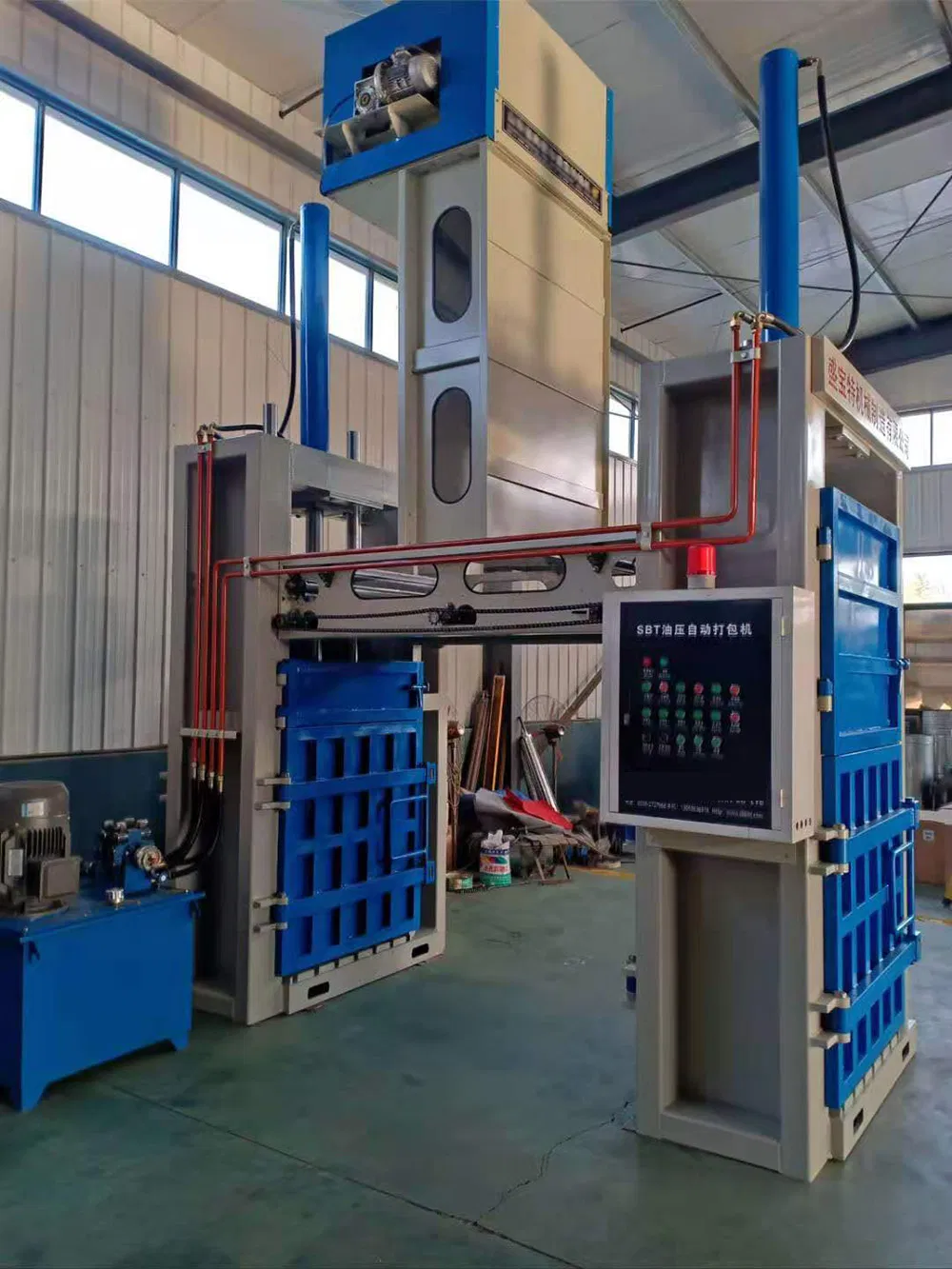Double Chamber Vertical Clothing Baler for Clothing Textile Recycling Machinery