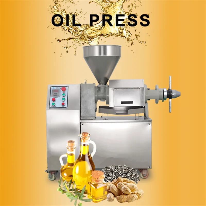 Electric Peanut Coconut Oil Press Machine Automatic Moringa Cooking Sesame Screw Hydraulic Press Oil Extraction Machine for Home