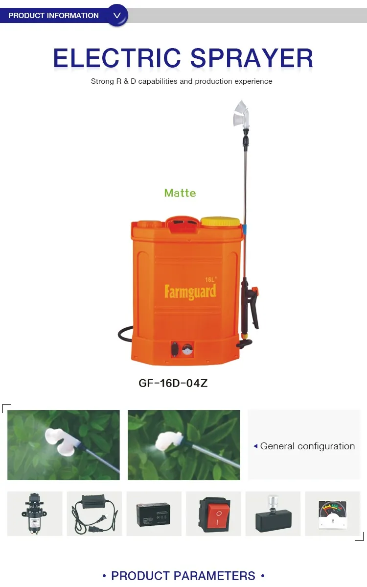 Farm Garden Agriculture Knapsack Backpack Electric Battery Sprayer GF-16D-04z