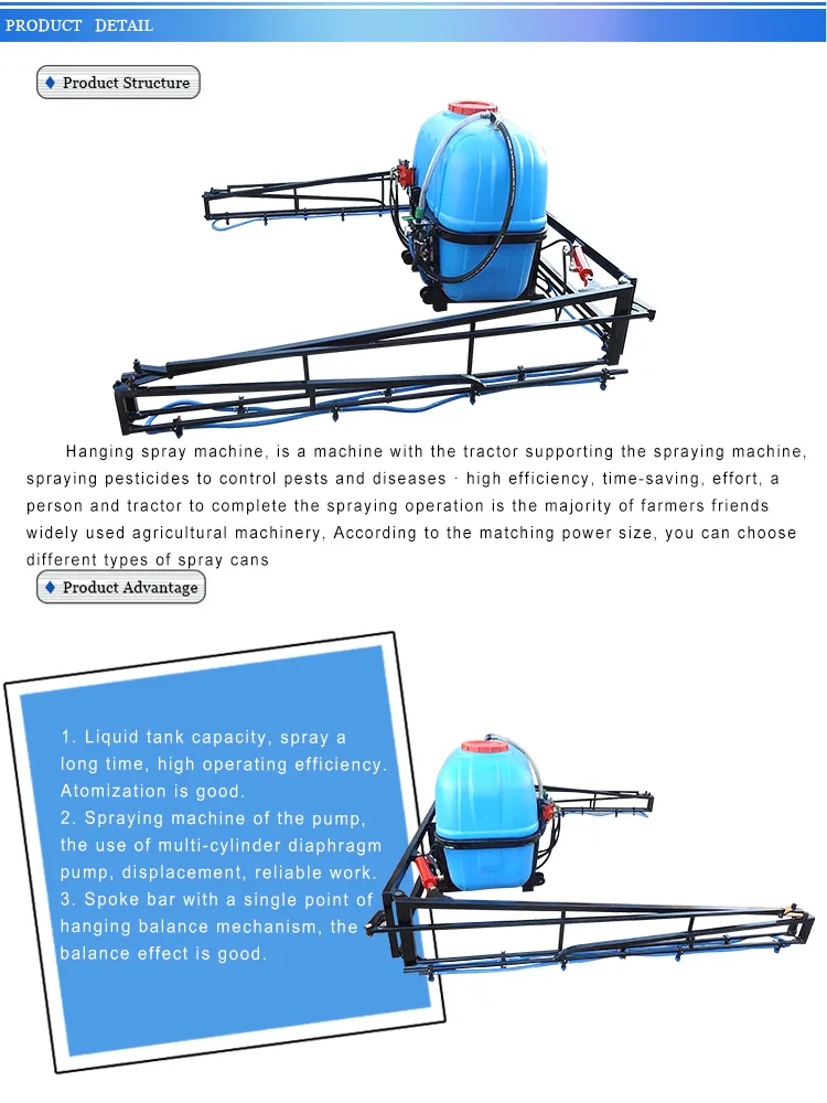 Farm Machine Hydraulic Boom Sprayer Tractor Implement