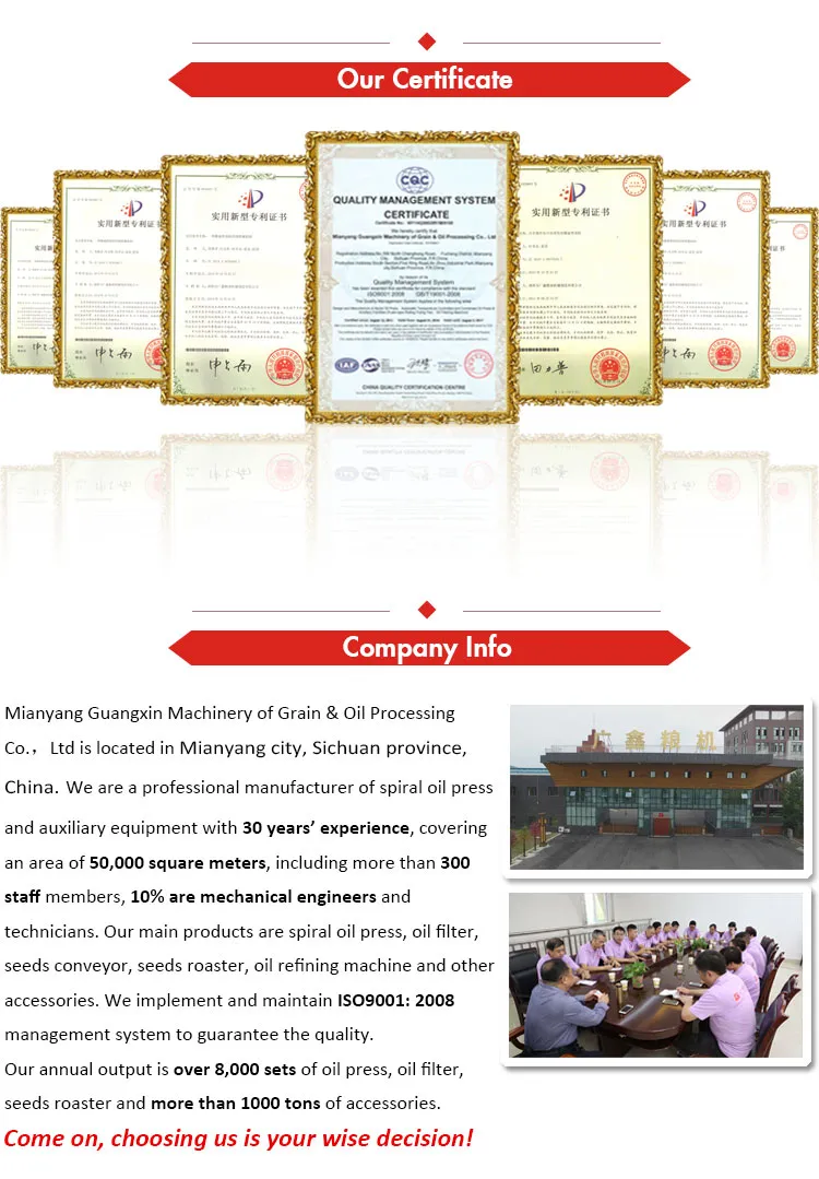 Guangin 10ton Oil Press with High Oil Yield Yzyx140-8