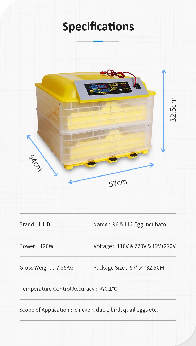 High Hatching Rate 96 Chicken Eggs Incubator for Sale Zimbabwe