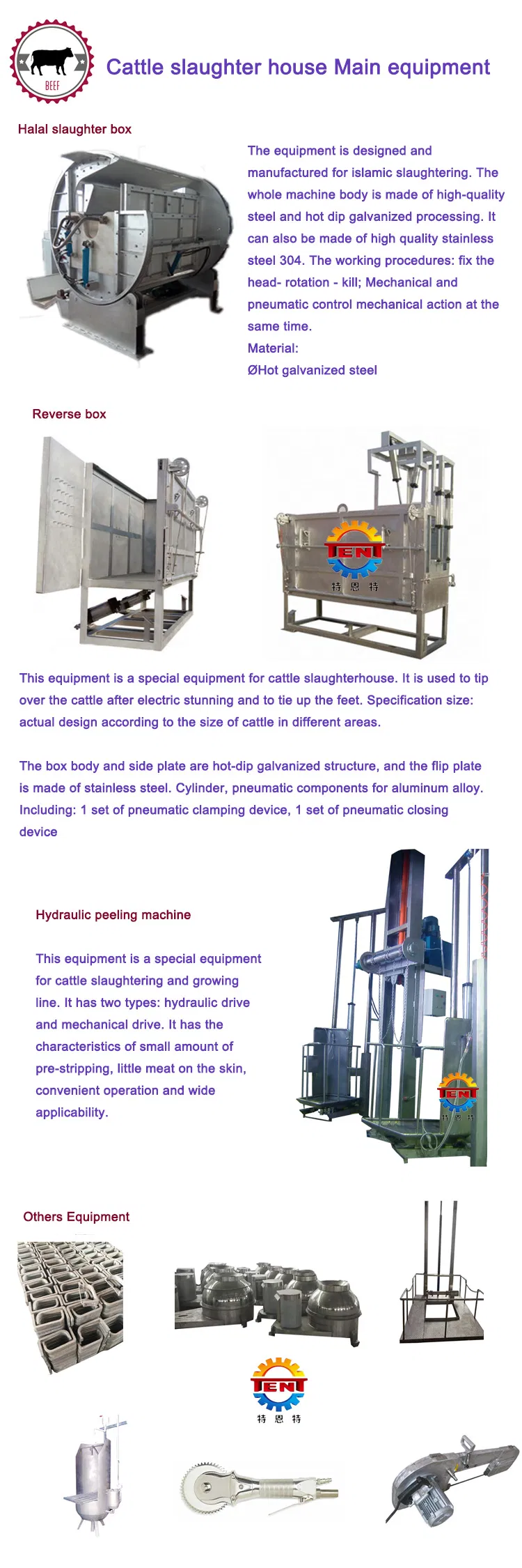Hot Sale Cattle Slaughterhouse Equipment