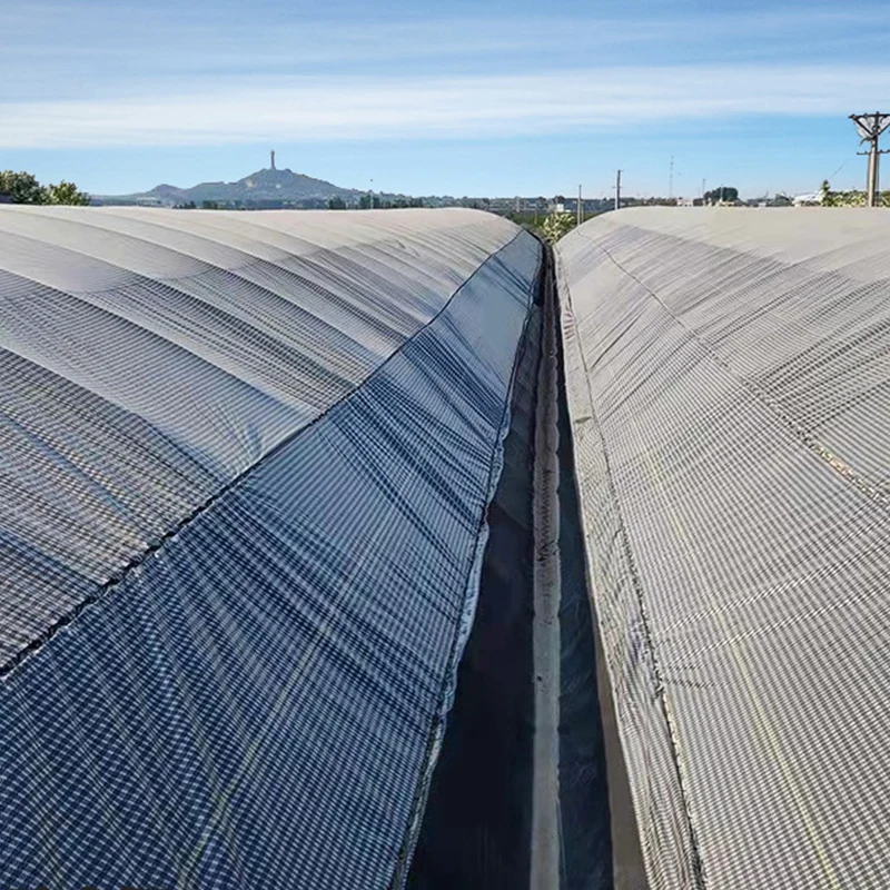 Black White Grid Greenhouse Plastic Cover 
