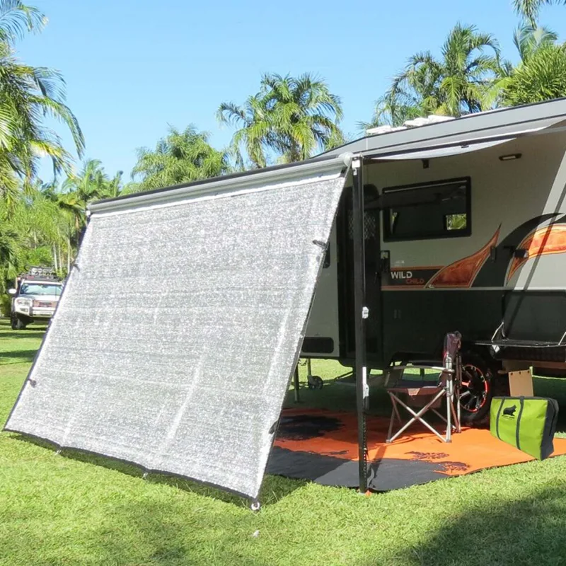 A caravan awning shade wall 