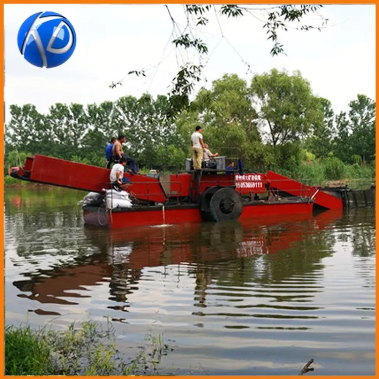 Mowing Boat Lake Weed Cutter Colletor Floating Garabage Collecting Trash Skimmer Boat Aquatic Water Weed Plant Cutting Harvester