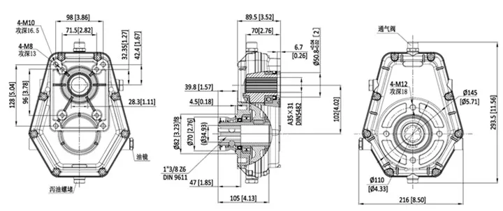 Multiplier Gearbox Km7004 for Hydraulic Gear Pump