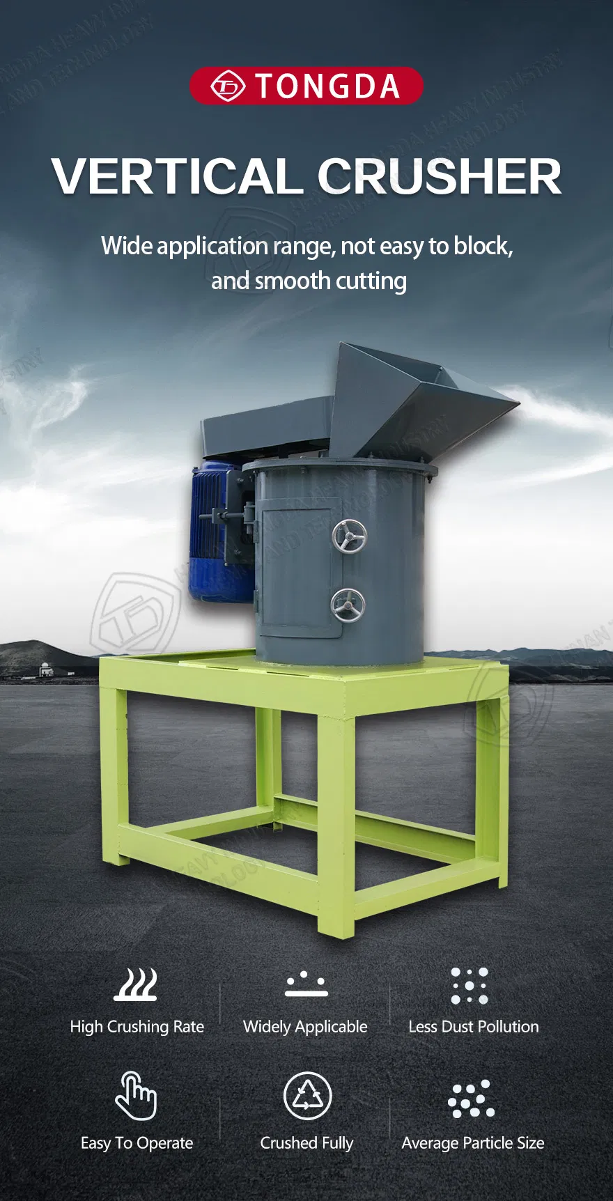 Municipal Solid Waste Vertical Crusher Machine to Grinding for Organic Fertilizer Making