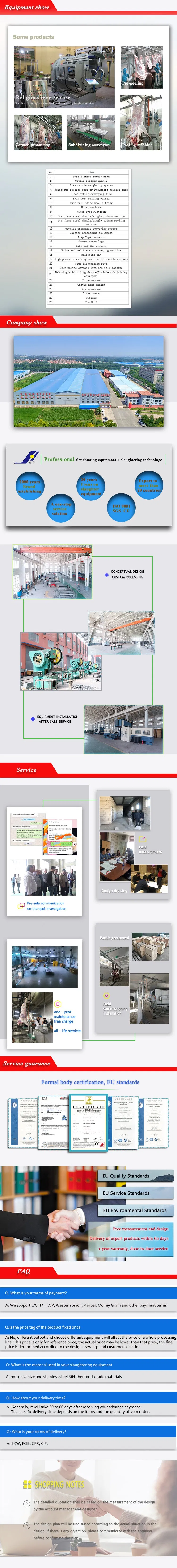 Newly Built Small Output Cattle/Beef/Cow Slaughterhouse Slaughtering Machine