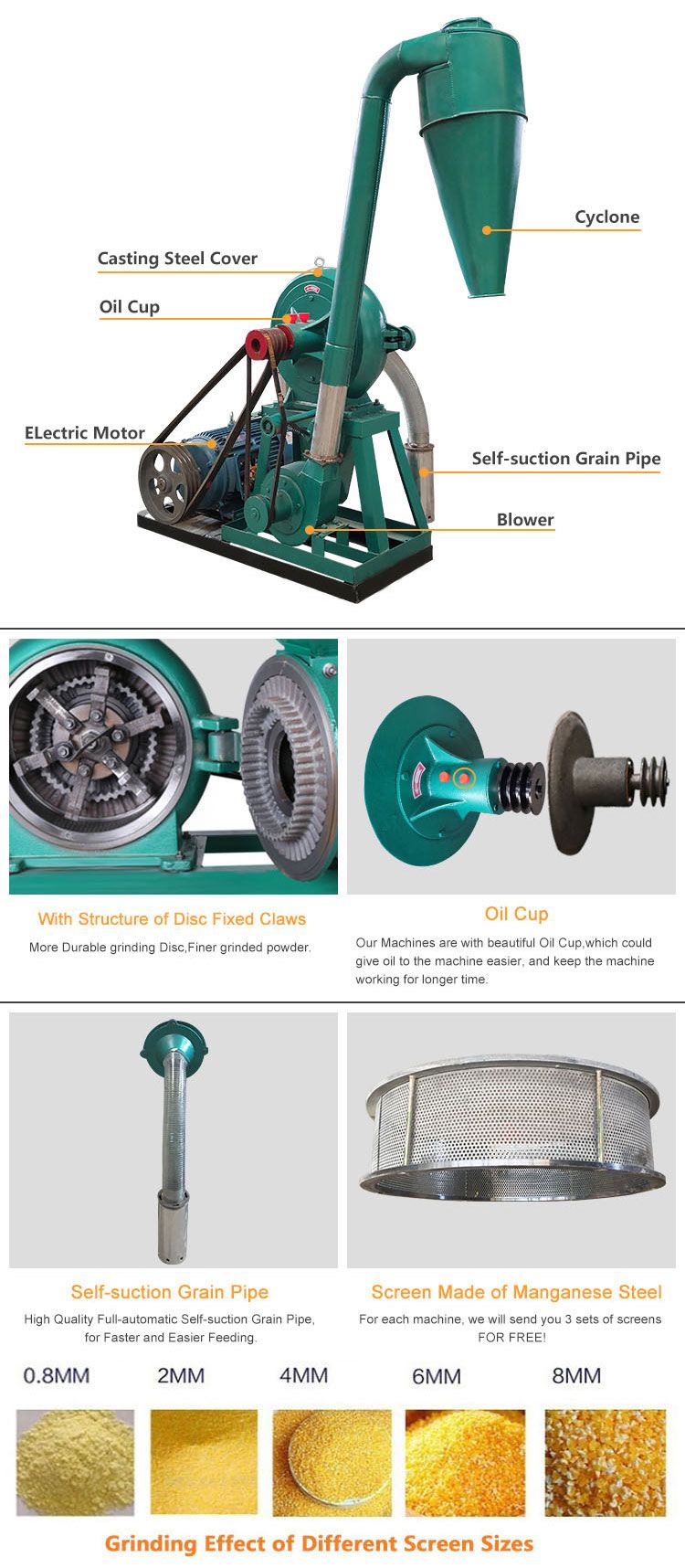 Poultry Feed High Output Pepper Spices Grinder Grain Grinding Machine