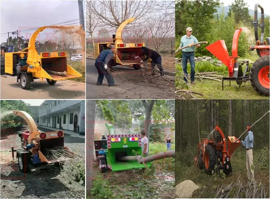 Pto Tractor Towing Wood Chips Making Machine with Chipping Capacity (10cm-22cm)