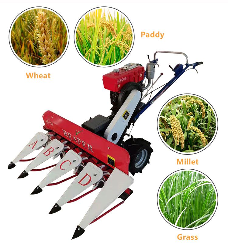 Self-Walking Mini-Typed Paddy & Wheat Reaper Mini Combine Harvester Machine