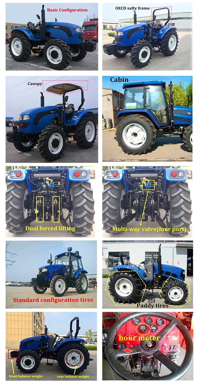 South Africa Hot Sale 4X4wd Farmer Tractor 220HP Power Tiller SD2204 Farm Tractor Big Size Agricultural Machinery Compact Tractor