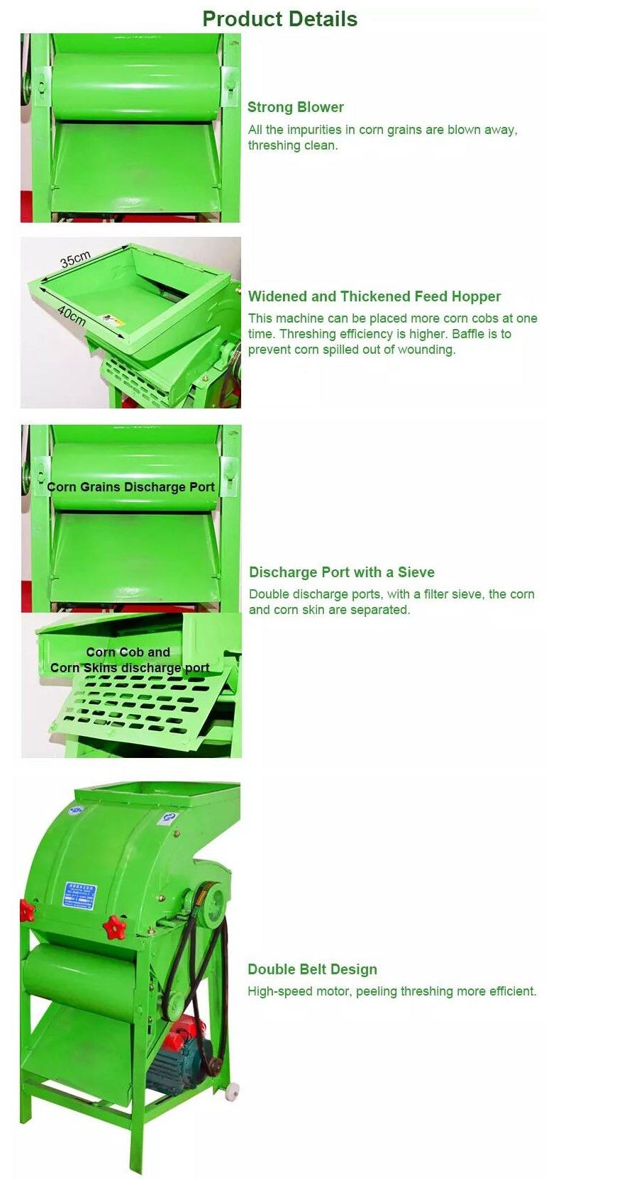 Super Performance Family Use Corn Thresher Factory