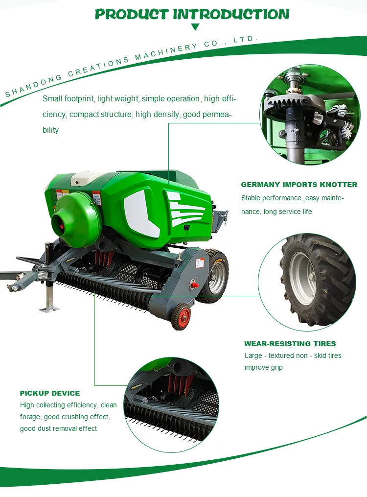 Tractor Towing Hay Baler Machine Grass Silage Packing Machine
